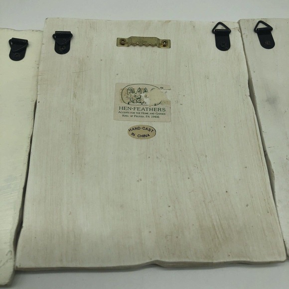 Hen Feathers 3-D Bird Houses 6x5” Cast Resin Plaques -Set Of 3- Wall Decor A1 - Picture 6 of 7